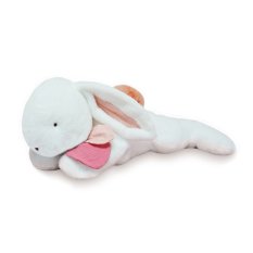 Doudou Lapin en peluche avec pompon rose foncé 80 cm