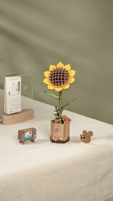 RoboTime Puzzle 3D in legno - Girasole