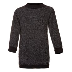 Šaty mikinové hrejivé - čierna lesk