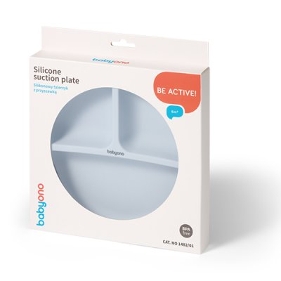 BABYONO Silikonplatte mit Saugnapf – blau 6m+