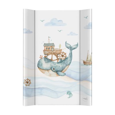 CEBA BABY Wickelauflage 2-seitig mit fester Platte (50x70) Ultra Light Ocean Adventure