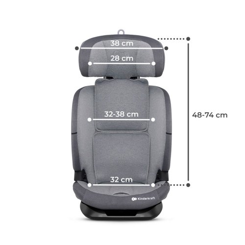 KINDERKRAFT Autostoel Oneto3 i-Size 76-150cm + Isofix Cool grijs