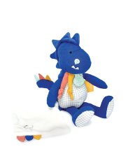 Doudou Ajándékkészlet - Plüss dinoszaurusz takaróval 25 cm kék