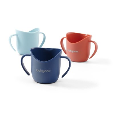 BABYONO Kubek ergonomiczny z uchwytami 120 ml jasnoniebieski 6m+