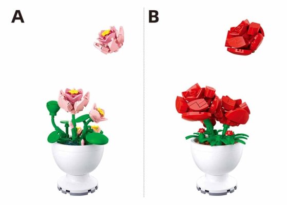 Sluban Flowers M38-B1077 Fleurs de printemps petit Présentoir de 6 pièces