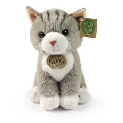 Rappa Plush cat sitting grey 23 cm SOFT COLLECTION, ECO-FRIENDLY