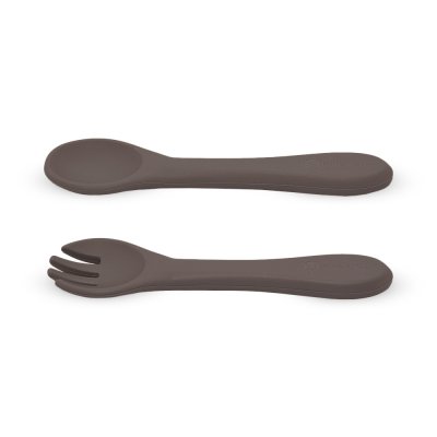 PETITE&MARS Příbor silikonový Take&Match Bitter Cocoa 6m+