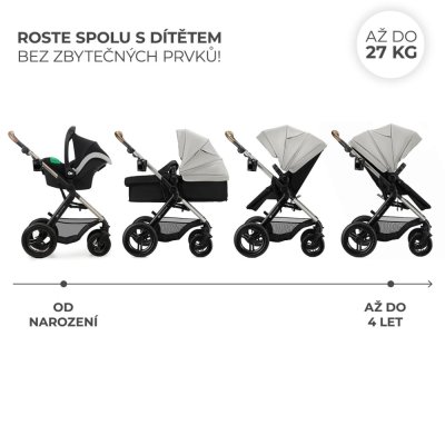 KINDERKRAFT Kombikinderwagen 3in1 Moov 2 XL Air Grey