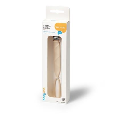 BABYONO Schnullerclip aus Silikon - Beige