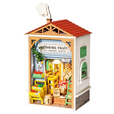 RoboTime Puzle 3D de madera Miniatura de casa Tienda de frutas