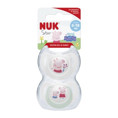 NUK Silikon-Schnuller Star Peppa Pig 6-18m. 2 Stk.