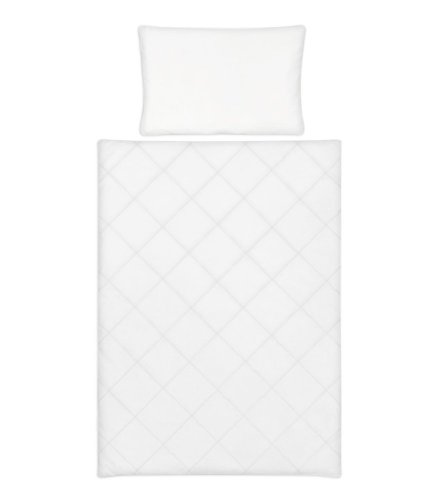 KLUPS Плик за завивка + възглавница за кошара целогодишно Lux бял 135 x 100 + 60x40 см