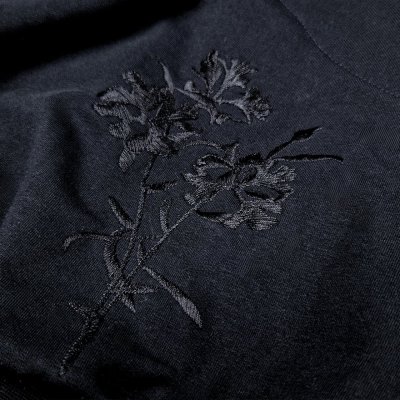 Abito felpa ricamo - nero