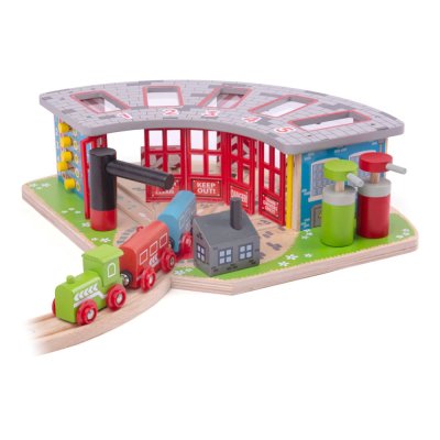 Bigjigs Rail Depou exclusiv pentru 5 trenulețe