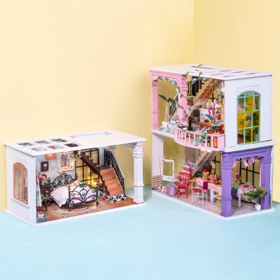 RoboTime 3D dřevěná skládačka Miniatura domečku Párty v jídelně