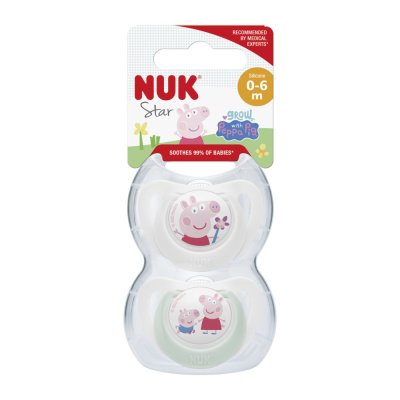NUK Silikon-Schnuller Star Peppa Pig 0-6 m. 2 Stk.