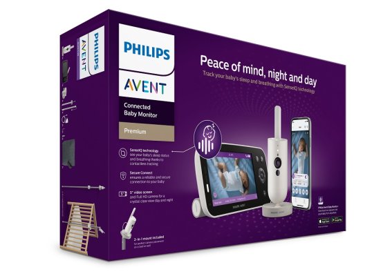 Babyphone connecté Philips AVENT Premium avec traduction des pleurs, suivi du sommeil et de la respiration SCD971