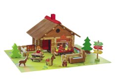 Jeujura Jeu de construction en bois 150 pièces Refuge des marmottes