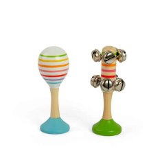 Bigjigs Toys Zestaw Kula Rumba niebieska i grzechotki zielone