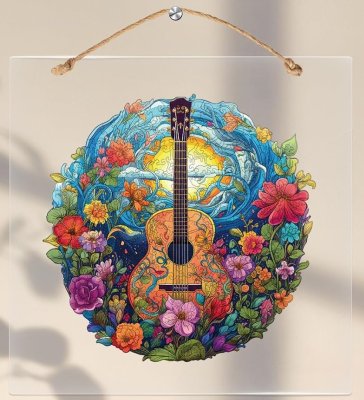 EscapeWelt Drewniane puzzle Gitara 200 elementów