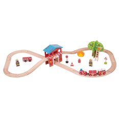 Bigjigs Rail Estação de Bombeiros Ferroviária de Madeira