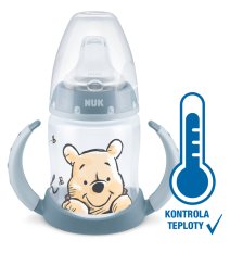 NUK Boca za učenje DISNEY-Winnie the Pooh s regulacijom temperature 150 ml siva