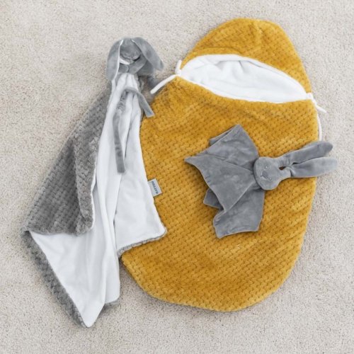 NATTOU Λούτρινη κουβέρτα με Lapida pet grey ανανά + λευκό 50cm x 50cm