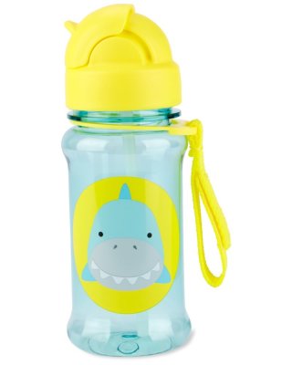 SKIP HOP Zoo Tritan Trinkflasche mit Strohhalm 355ml Hai 12m+
