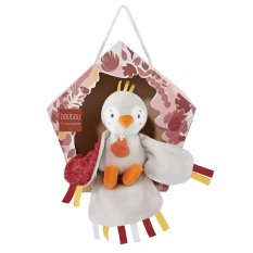 Doudou Set Regalo - Giocattolo musicale di peluche uccellino rosso 23 cm