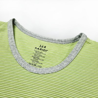 Completo sottile da bambino Outlast® - riga verde matcha/melange grigio