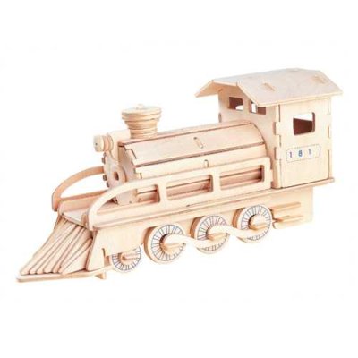 Woodcraft 3D-pussel Lokomotiv i trä