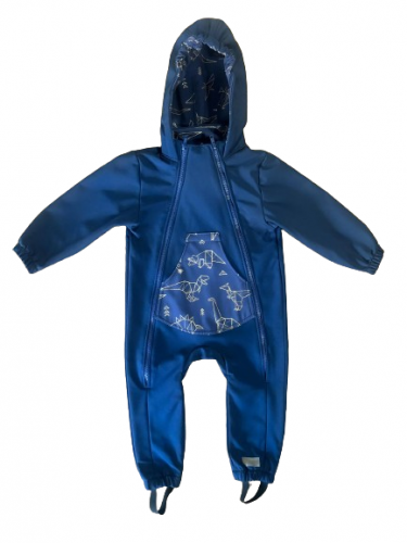 Monkey Mum® Softshell jumpsuit membránnal - Dinosaur sky - 86/92-es méret