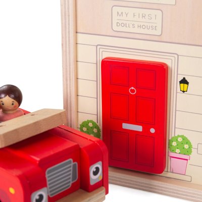 Bigjigs Toys Aufklappbares Puppenhaus mit Zubehör