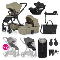 PETITE&MARS SET Kočárek 4v1 ICON Mossy Green XXL AIR + CBX By CYBEX Aton B2 i-Size
