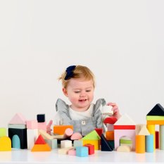 Le Toy Van Petilou Coloured Blocks in Cotton Bag 60 pcs