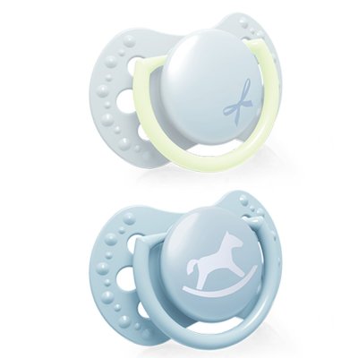 LOVI Smoczek mini Baby shower 0-2m 2szt chłopiec