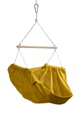 Hängesessel Senf HOJDAVAK MAXI mit Kissen, Weißes Seil - Indoor Stoff
