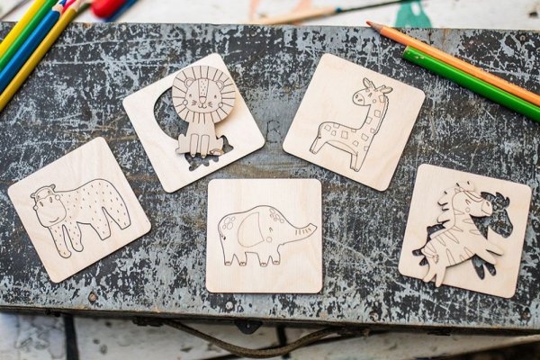 BeWooden Ravaszos beillesztő puzzle 4 az 1-ben - Vadon