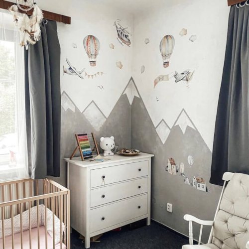 Wall stickers - Airplanes with a name in shades of gray