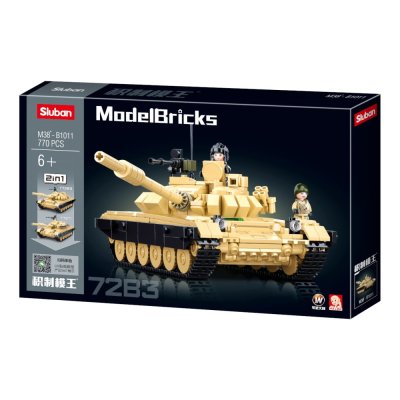Sluban Model Bricks M38-B1011 Tanc de luptă T-72B3 2 în 1