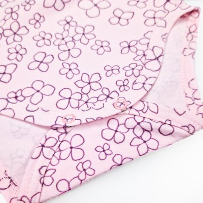 Body cienkie T-shirt PRINT KR Outlast® - różowe baby kwiatki