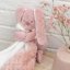 NATTOU Плюшено одеяло с лапида домашен любимец стар розов ананас + бяло 50см x 50см