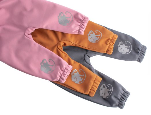 Pantaloni softshell pentru copii cu membrană Monkey Mum® - Vată de zahăr