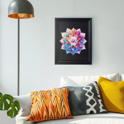 RoboTime Puzzle en bois Mandala floral