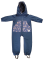Monkey Mum® Softshell jumpsuit med membran - Sky of dinosaurs - storlek 98/104, 110/116
