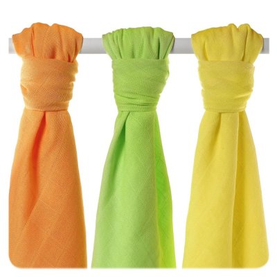 KIKKO Bambuswindeln Colours 70x70 (3 Stück) – Limette, Zitrone, Orange