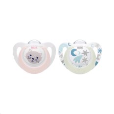 NUK Dudlík Star Day & Night, SI, V1 (0-6m.) 2 бр кутия момиче