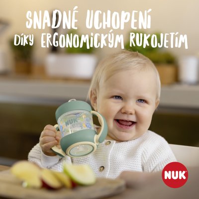 NUK For Nature Babyflasche zum Lernen mit Temperaturkontrolle, grün 150 ml