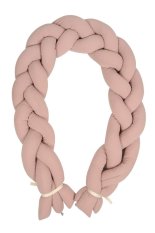 BABYMATEX Nestchen für Babybett Musselin geflochtenes Zopf - Rosa 200 cm