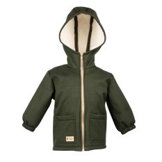 Kinder Softshell Winter Lammjacke Monkey Mum® - khaki Jäger